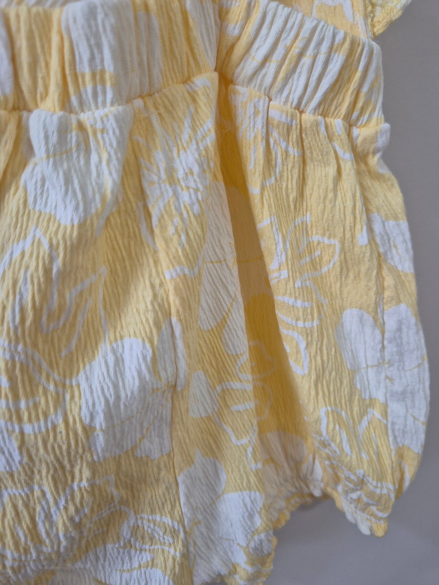 Yellow Floral Romper - Size 1