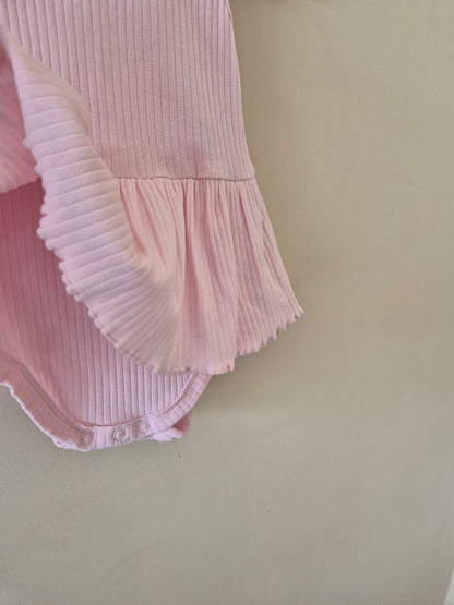 Dymples Pink Ribbed Singlet Bodysuit Dress Size 1