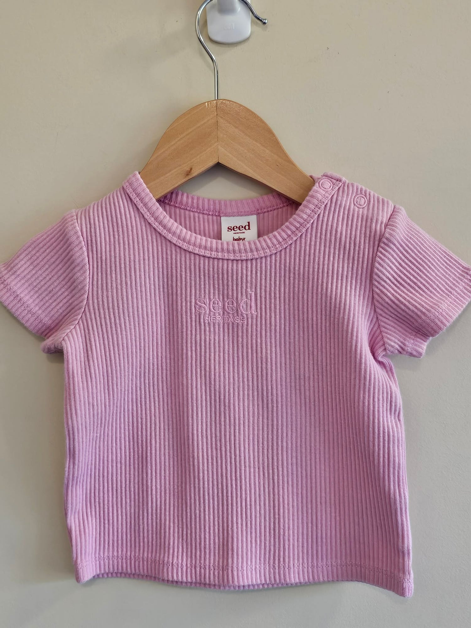 Seed Heritage Ribbed Pink Shirt Size 1