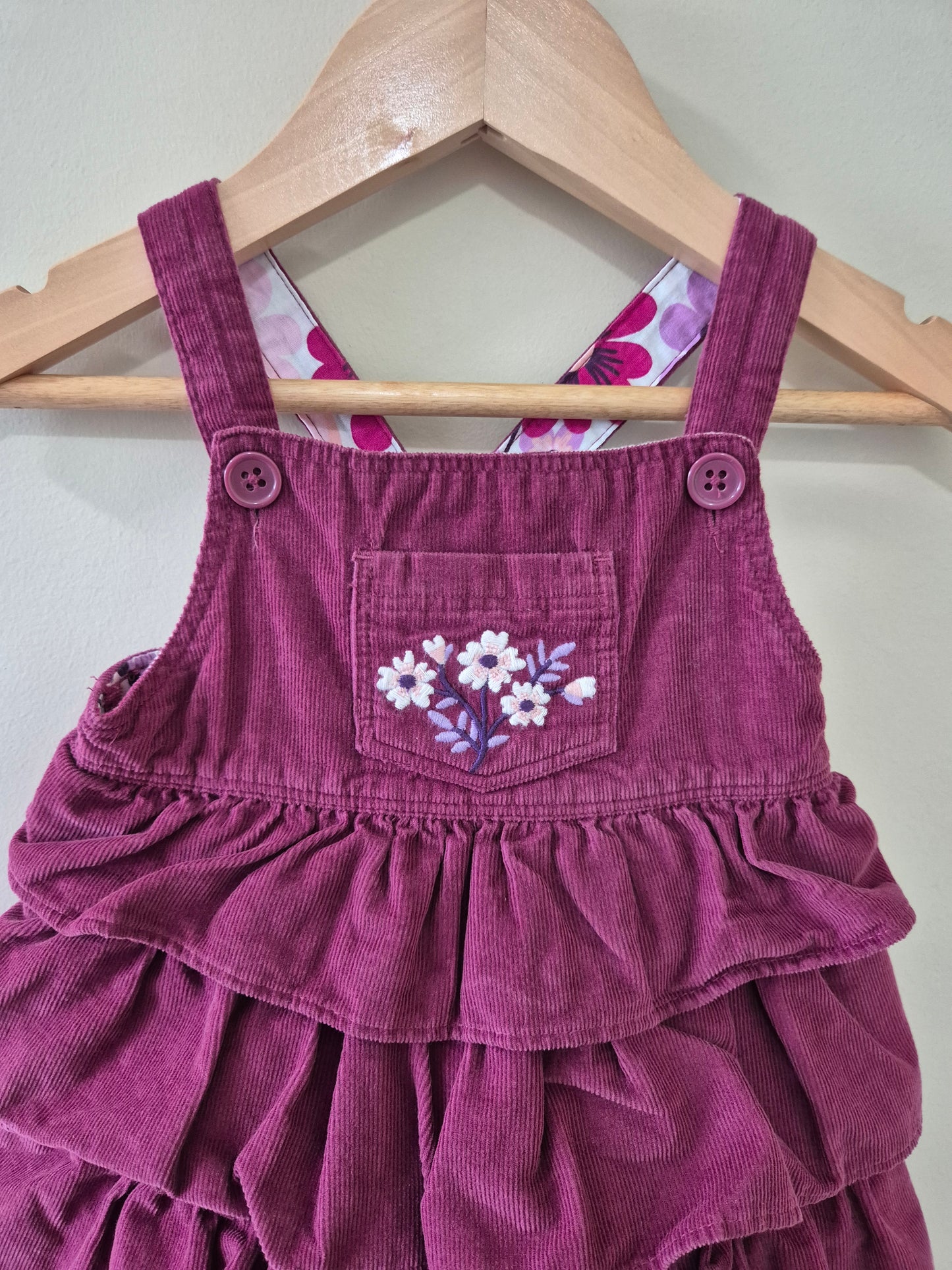 Baby Girl Floral Corduroy Dress - Size 0