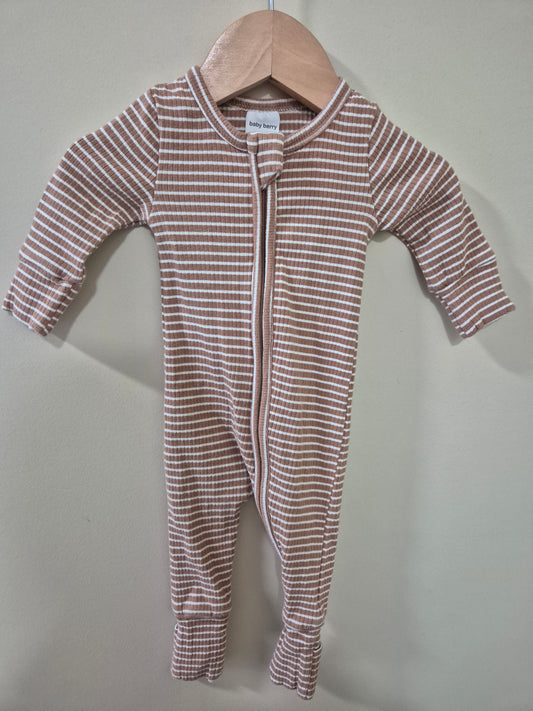 Baby Berry Brown Striped Onesie Size 000
