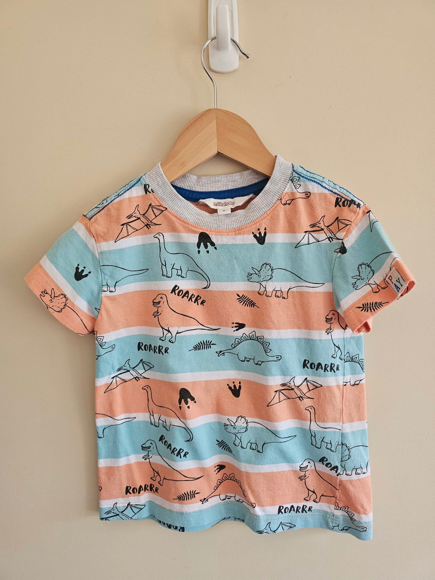 Milkshake Dino Shirt Size 3