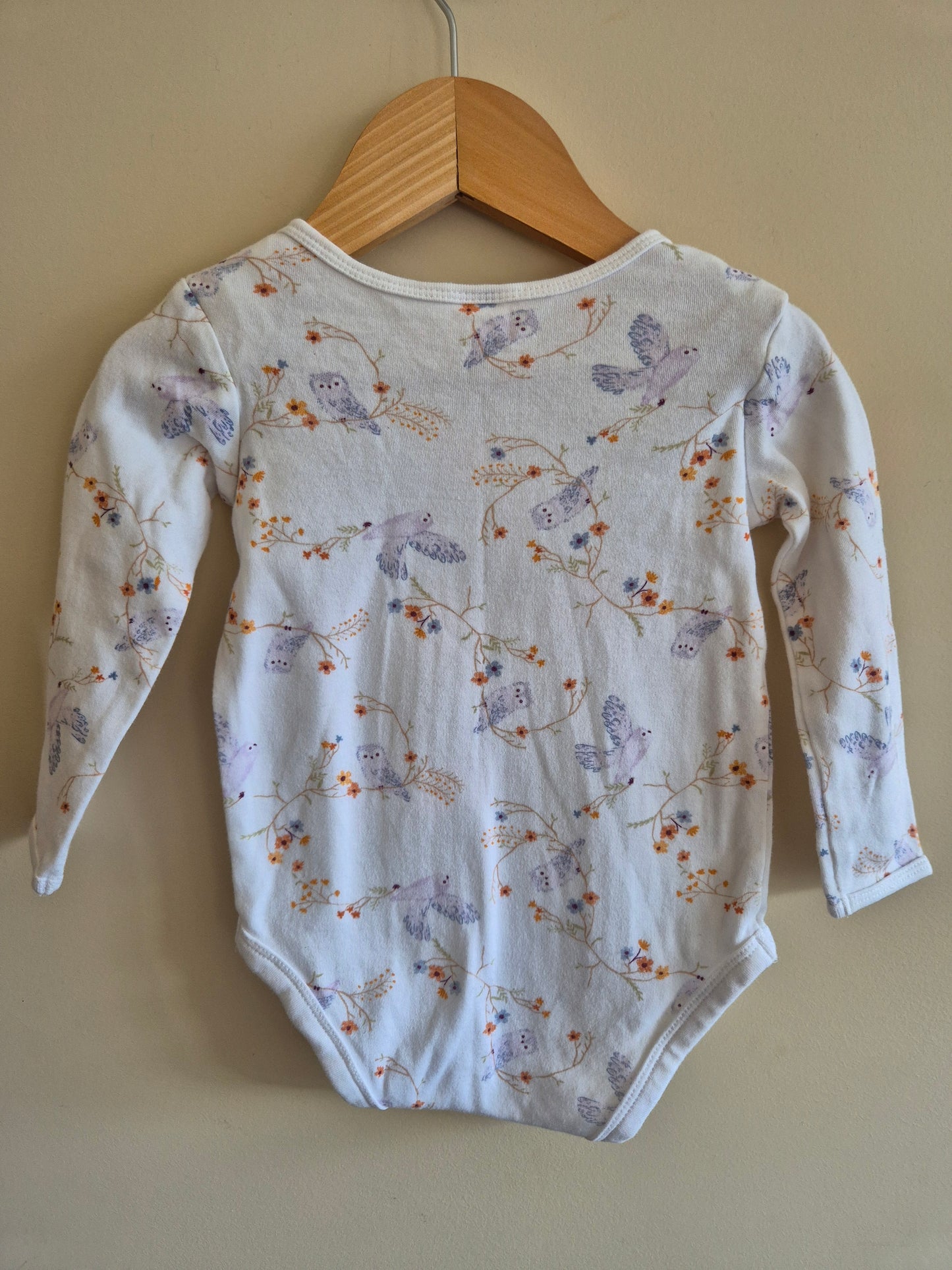 Anko Long Sleeve Owl Floral Shirt Size 1